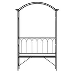 ZUN Steel Garden Arch with 2-Seat Bench 45042326