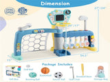 5 in 1 Toddler Sports Activity Center with Basketball Hoop Soccer Golf, 18 Months 78653998