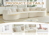 Curved Sectional Sofa, 111.5-inch Oversized Modern Bone-Free Cloud Sofa with 6 Pillows Luxury W3505P456570
