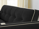 Modern 55.5" Pull Out Sleep Sofa Bed 2 Seater Loveseats Sofa Couch with side pockets, Adjsutable W119368698