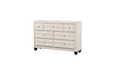 ZUN Modern Style Crystal Tufted Upholstery 5-Drawer Chest finished with Velvet Fabric made with Wood in B009136649