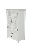 27'' Accent Tall Tower White Storage Cabinet - Rustic Wood Sideboard Pantry Cabinet - Versatile W2295P294585