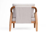 Accent Chair, Solid Hardwood Frame with Hand-Woven Paper Rope Arm, Mid-Century Modern Armchair with W5599P574869