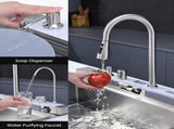 Pull-out Faucet Single Bowl Sink Kitchen Vegetable Sink 304 33"x22" Whale Waterfall Sink Stainless 10346194