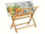 Natural Bamboo Art Storage Rack, Heavy-Duty Canvas Print Display Stand Holds Artwork Up to 34"x19", 03871321