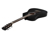 Matte Black 38-inch Acoustic Guitar with Picks, Strings, Capo, Case, Tuner, and Strap 64231991