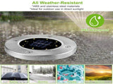 Outdoor Solar InGround Pathway Lights, IP65 ABS & Stainless Steel Lamp with Light Sensor, 77665578