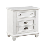 White Finish Two Drawers Nightstand 1pc Traditional Framing Wooden Bedroom Furniture B011118704