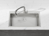 Stainless Steel Kitchen Sink, 27x19 Single Bowl, Overmount Handmade Sink in Dark Gray, with US 09877789