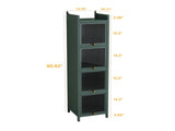 Modern Four-tier Glass Door Cabinet with Featuring Five-tier Storage, for Entryway Living Room W757P241563
