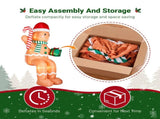 10.2FT Christmas Inflatable Sitting Gingerbread Man with 6 LED Lights, 210D Polyester, Drawstring 47332892