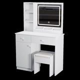 Fashion Vanity Desk with Mirror and Lights for Makeup, Vanity Mirror with Lights and Table Set with W509P144326