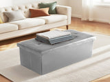 30 Inches Folding Ottoman with Storage Bench, Foot Rest Stool, End of Bed Storage Bench Upholstered, 21444027