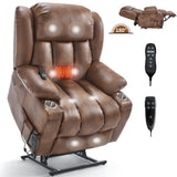 Dual Motor Infinite Position Up to 350 LBS Leatherair Power Lift Recliner Chair, Heavy Duty Motion W3224P290208