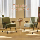 Pattern Colorful Fabric Armchair, Modern Accent Chair High Back, Living Room Chairs with Metal Legs W2105P210239