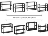 Bamboo Bathroom Shelves Organizer Towel Rack for Storage Black Adjustable 3 Tiers Floating Shelf 39200910