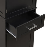 ZUN Tall Bathroom Storage Cabinet, Storage Cabinet with Two Different Size Drawers and Adjustable Shelf, 70088150