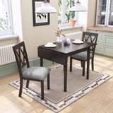 29"- 45" Extendable Dining Table for 4, Folding Kitchen Table with Rubberwood Legs, Space-Saving N752P216387P