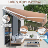 98.4"D x 117"W x 59"H retractable awning Khaki 68786834