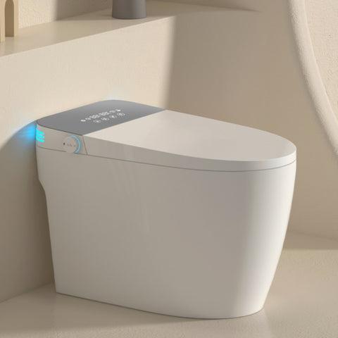 ZUN Smart Toilet with Voice Control and Bubble Shield,Heated Bidet Seat, Portable toilet with bidet W1872P224586