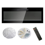 42 inch recessed ultra thin tempered glass front wall mounted electric fireplace with remote and W1769133638