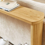 70.1"corrugated texture storage table for entranceways, narrow wooden console sofa table, can be W1162P339115