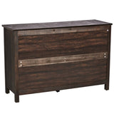 Brown MDF with solid wood veneer 120*40*80 Double row six drawer chest of drawers 88787047