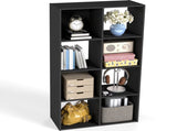Stackable 8 Cube Storage Organizer - Wood Cube Shelf Fits Cubby Bins, Cubicle Bookshelf with Open 24414432