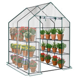 Mini Walk-in Greenhouse with PVC Cover, 8-Shelf Indoor Outdoor Planting Green House for 38528035