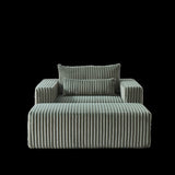 75-Inch Corduroy Sponge Sofa Lounge Chair with Removable footrest,No Assembly Required,Fluffy Modern W834P206095
