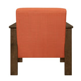 Orange Color Fabric Upholstered 1pc Accent Chair Walnut Finish Wood Durable Modern Home Furniture B011P256311