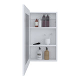 ZUN Juno 25.7" H x 15.7" W Narrow Mirror Medicine Cabinet, One door with Three interior Shelves for B200P240248