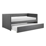 1pc Daybed with Trundle Dark Gray Fabric Upholstery Wooden Frame Modern Home Furniture B011P256688