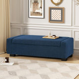50" Ottoman Bench in Textured Fabric, Rectangular Design with Hinged Lid for Seating, Footrest, and N767P268309B
