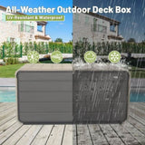 260 Gallon Plastic Deck Box, Large Patio Storage Box with Lock, Wheels & Waterproof Lid for Outdoor W1859P325841