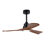 Hot sales 42 Inch Modern Black Ceiling Fan With Light 3 Solid Wood Blades Remote Control Reversible W2991P338643