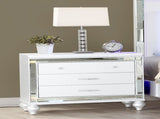 Sterling Modern style Mirror Framed Nightstand Made with Wood in White 808857739766