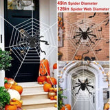 Halloween Decorations Spider Outdoor 49inch Halloween Spider with 126 inch Tarantula Mega Spider Web 86348952