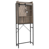 Retro Style MDF With Triamine Iron Frame Sliding Door Three-Layer Rack Bathroom Cabinet 54703194