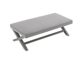 Comfort Double Bench Upholstered in Velvet Fabric,Stool Stylish X-Crossed Legs,Comfort Cushion W2671P441833