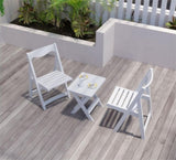 HIPS Foldable Small Table and Chair Set with 2 Chairs and Rectangular Table White W1209107731