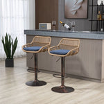 ZUN COOLMORE Modern Swivel Bar Stools Set of 2 Adjustable Counter Height Chairs with Footrest for W39594821