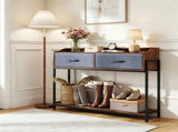 Industrial Console Table with Charging Station, Narrow Entryway Table with 2 AC Outlets USB & Type-C 42994255