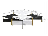 Modern Nesting Coffee Tables Set of 4 -Mid Century Modern Square Living Room Table, Free Adjustable N770P309785B