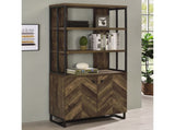 2-Door Bookcase in Rustic Oak Herringbone and Gunmetal B016P164972