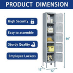 ZUN 5 Door 66"H Metal Lockers With Lock for Employees,Storage Locker Cabinet for Home Gym Office School 58203593