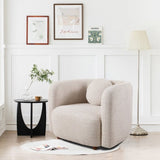 Accent Square Sofa Chair, Boucle Fabric Upholstered Single Cloud Couch Chair, Japandi Style Armchair W2664P263292