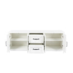 ZUN Modern White TV Stand with Drawers and Cabinet for Organized Entertainment Center W1778140562