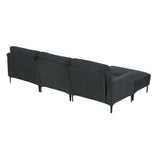 ZUN [New] 103.5*59" Modern L-shaped Sectional Sofa, 4-seat Velvet Fabric Couch Set with 23013217