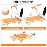Foldable Push Cart Dolly - 660 Lb. Capacity Heavy Duty Moving Platform Hand Truck - Folding & W1239126283